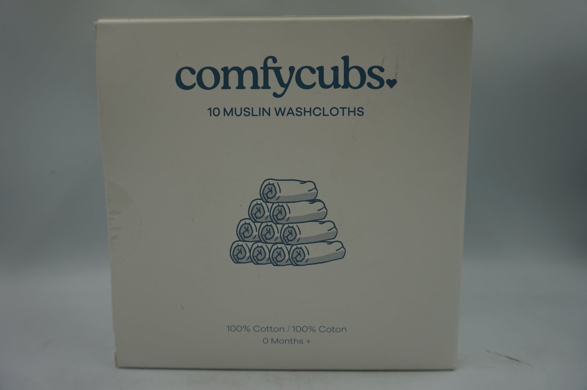 Pack of 10 Comfy cubs multicoloured muslin baby washcloths 25X25 CM