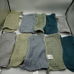 Pack of 10 Comfy cubs multicoloured muslin baby washcloths 25X25 CM