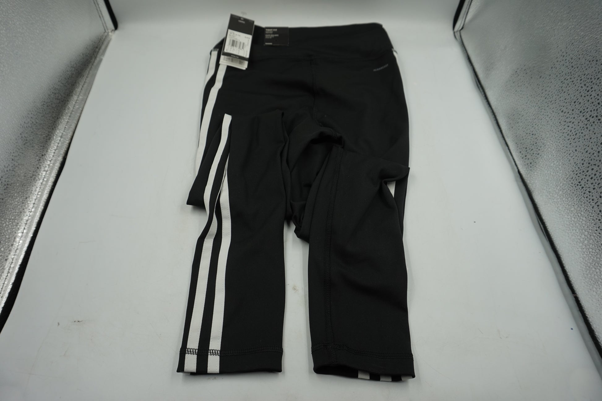 Adidas 3 stripped train essentials black gym tights leggings size XS