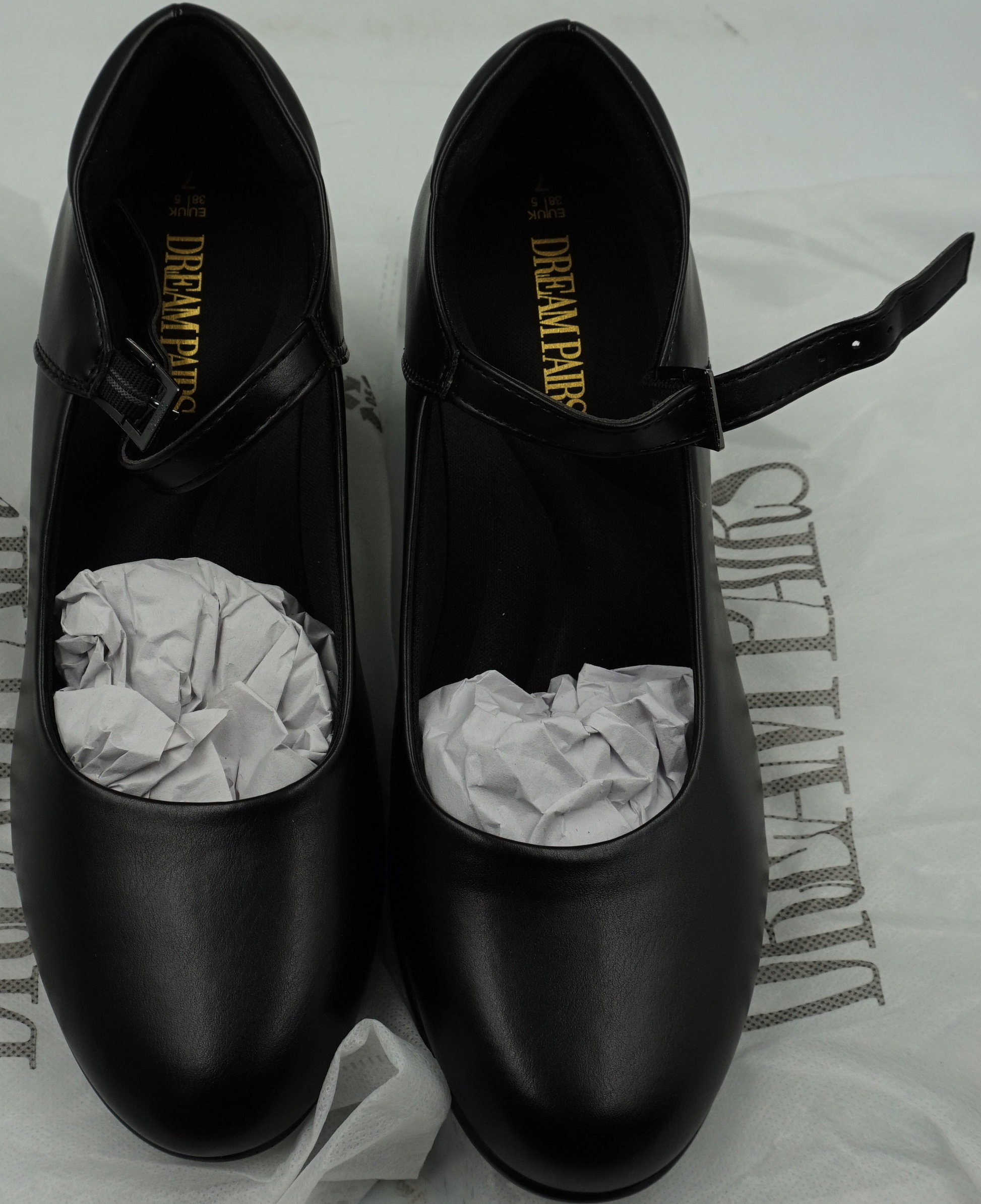 Dream pairs women's closed toe Mary jane pump heel shoe UK size 5