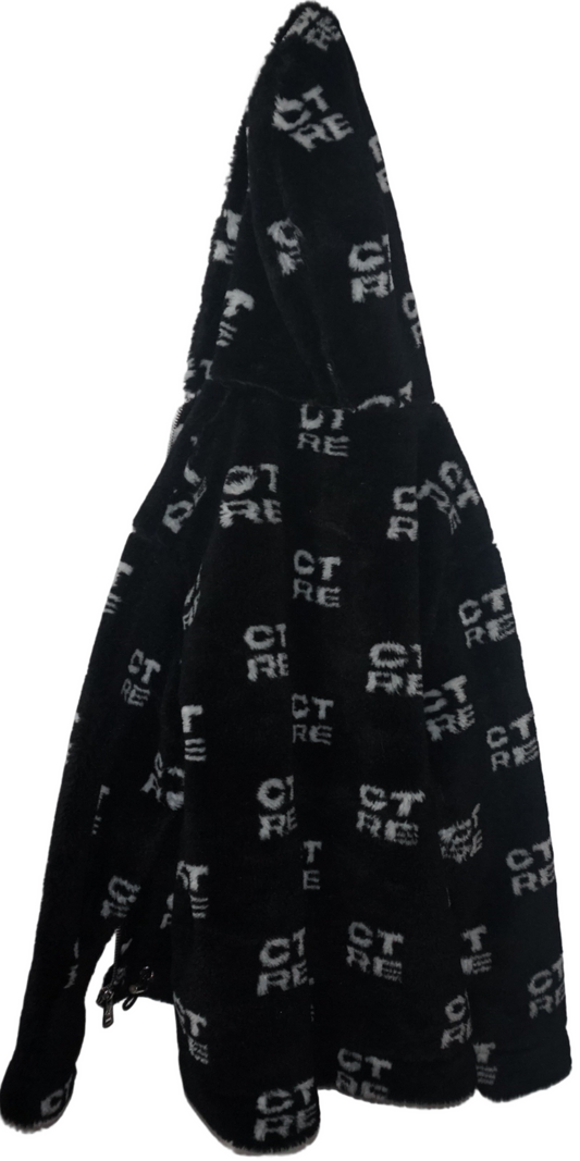 The Couture Club CTRE fur logo oversized hooded jacket size XXS