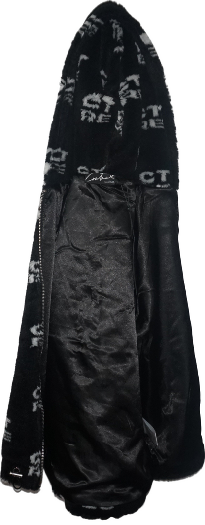 The Couture Club CTRE fur logo oversized hooded jacket size XXS