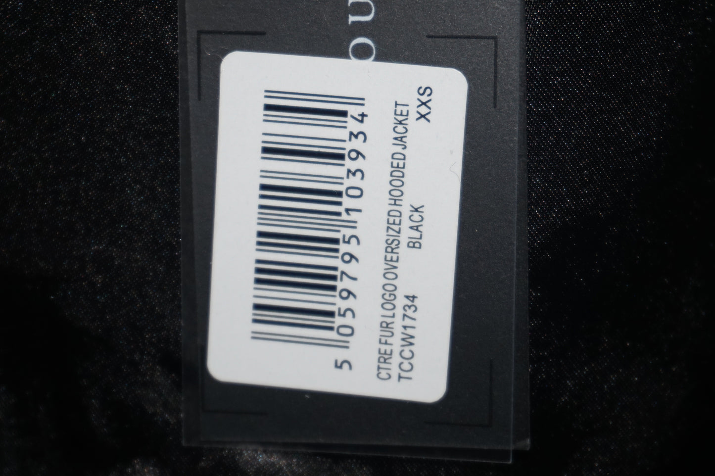 The Couture Club CTRE fur logo oversized hooded jacket size XXS