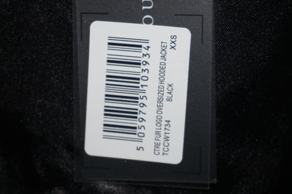 The Couture Club CTRE fur logo oversized hooded jacket size XXS