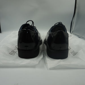 Bruno marc Men's Black pat synthetic leather dress shoes UK size 9 Downing-02