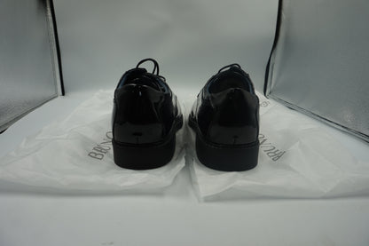 Bruno marc Men's Black pat synthetic leather dress shoes UK size 9 Downing-02