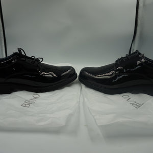 Bruno marc Men's Black pat synthetic leather dress shoes UK size 9 Downing-02