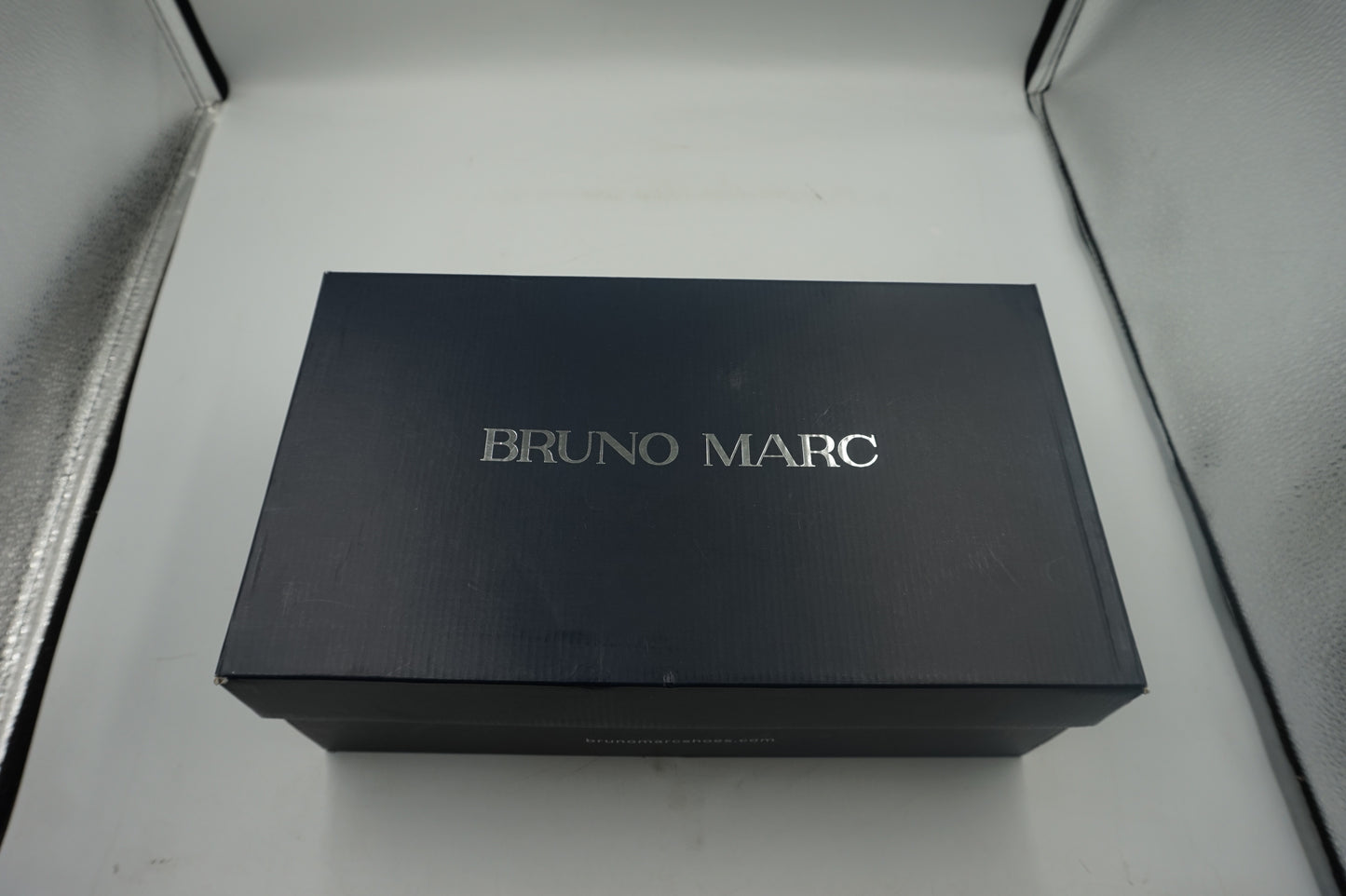 Bruno marc Men's Black pat synthetic leather dress shoes UK size 9 Downing-02
