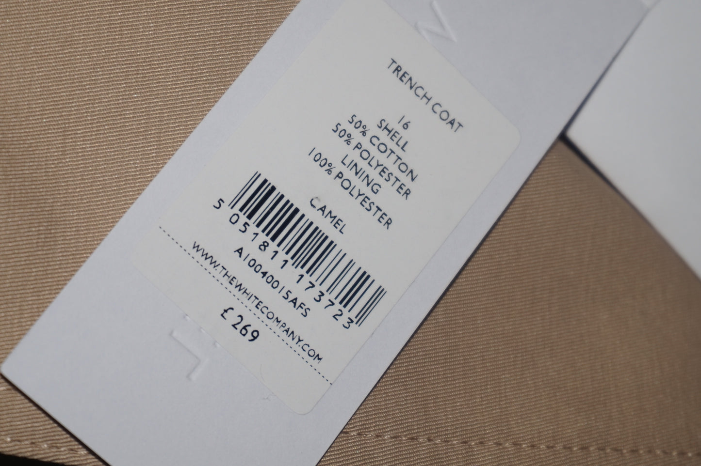 The White company camel Trench coat UK size 16