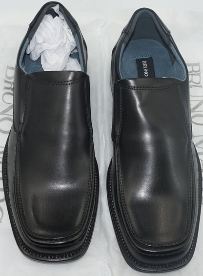 Bruno Marc leather slip-on square toe loafers UK size 7.5