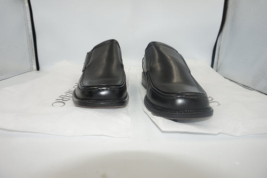 Bruno Marc leather slip-on square toe loafers UK size 7.5