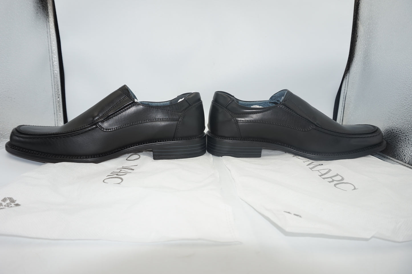 Bruno Marc leather slip-on square toe loafers UK size 7.5