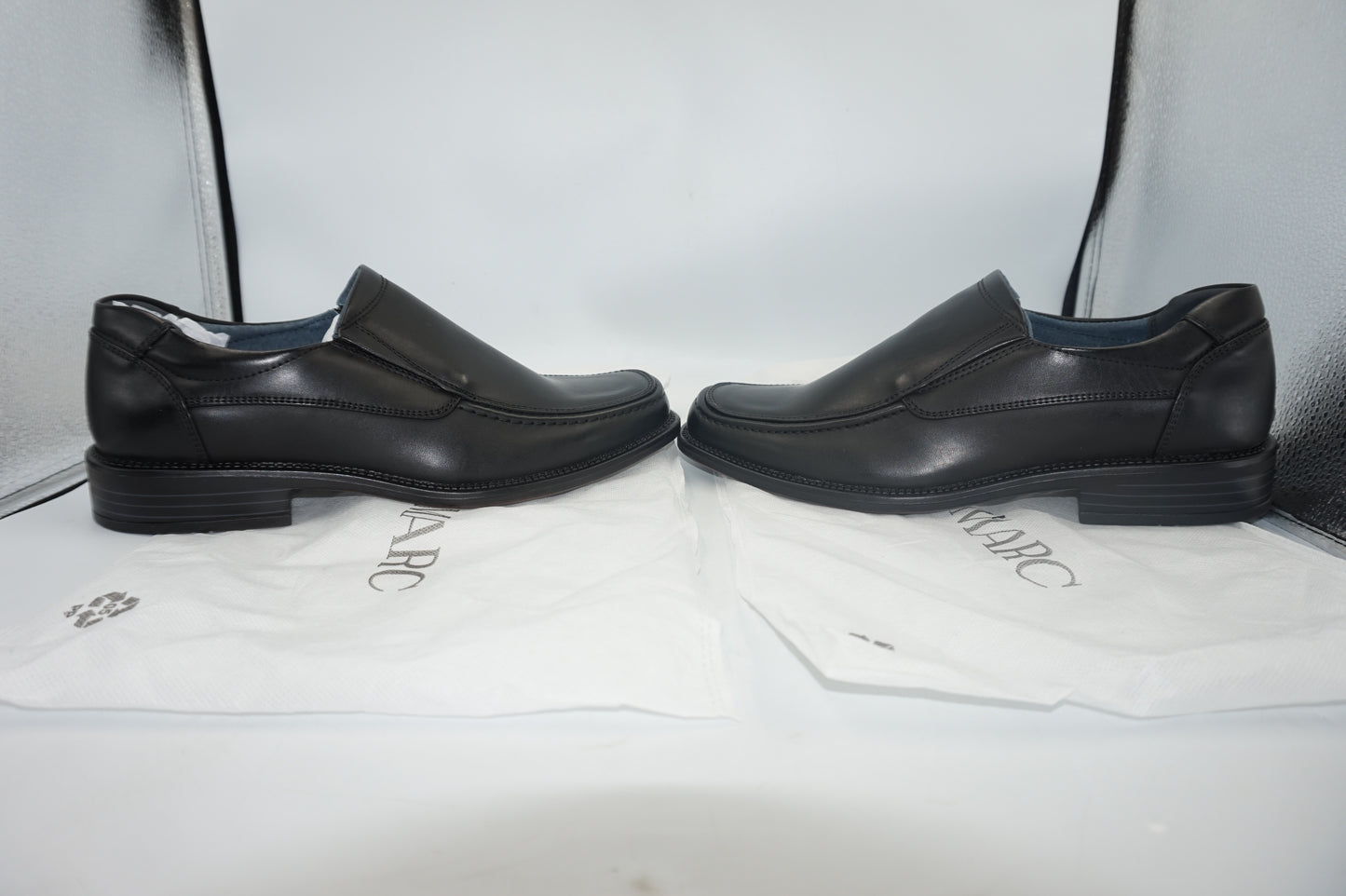 Bruno Marc leather slip-on square toe loafers UK size 7.5