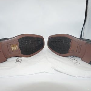 Bruno Marc leather slip-on square toe loafers UK size 7.5