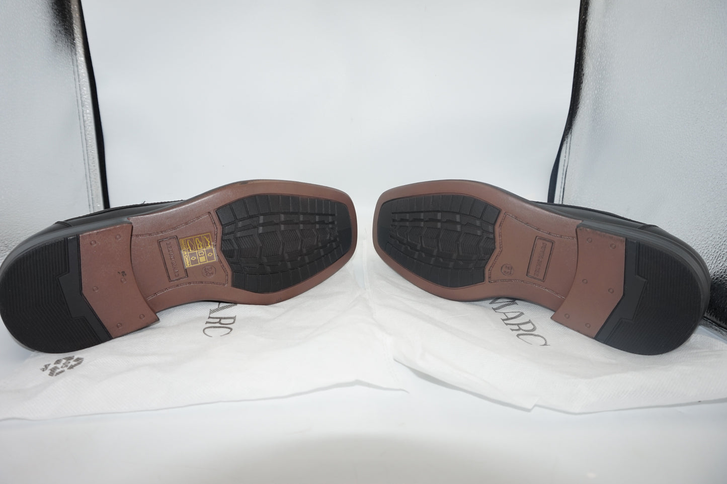 Bruno Marc leather slip-on square toe loafers UK size 7.5