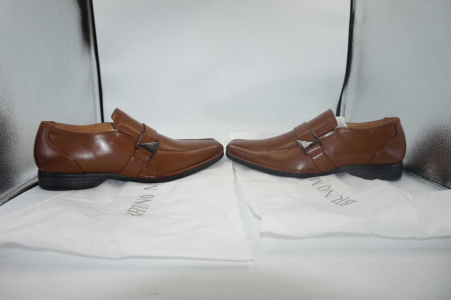 Bruno Marc men's buckle strap loafers UK size 8 GIORGIO-3