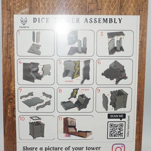 Foxbite flatpack assembly wooden dice roller Tower with tray