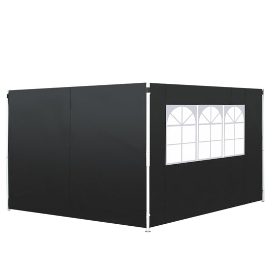 Outsunny 3m gazebo exchangeable side panels walls with window 01-0210