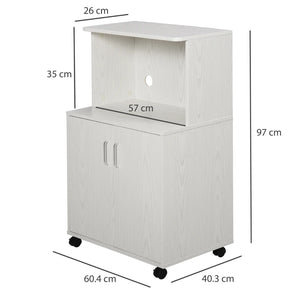 HOMCOM Kitchen Storage Unit Shelf for Living Room, Dining Room, White