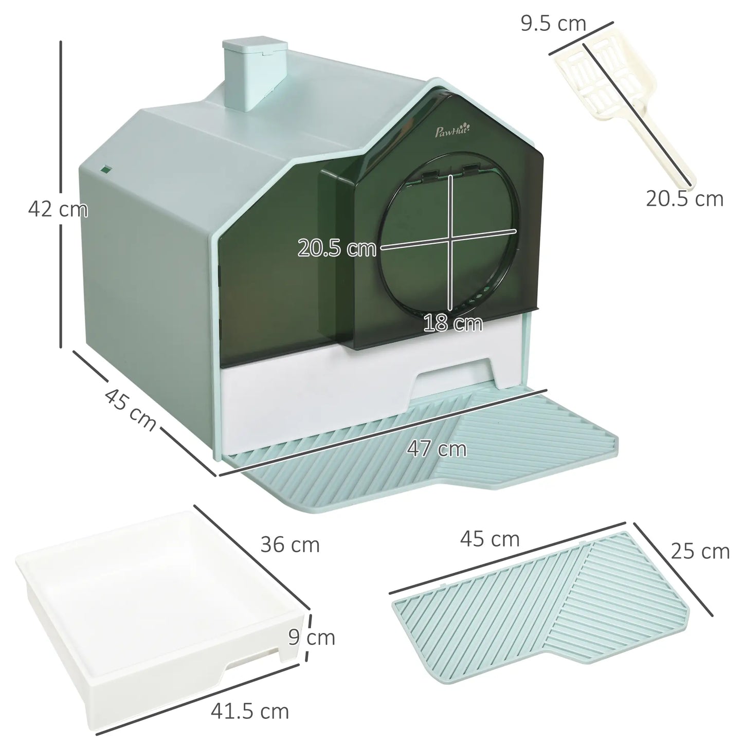PawHut Hooded Cat Litter Tray D31-077V00LB