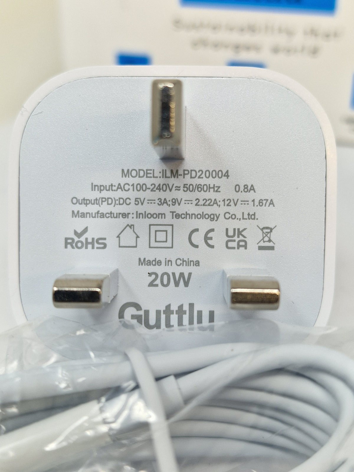 Guttlu Original USB C Plug 20W USB C Charger Plug PD20004 UK TWIN PACK - Reboot Hub