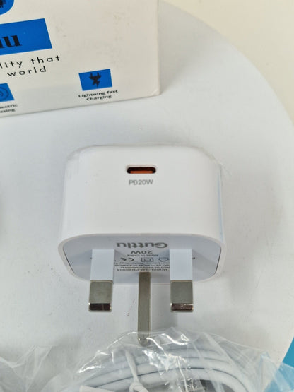 Guttlu Original USB C Plug 20W USB C Charger Plug PD20004 UK TWIN PACK - Reboot Hub