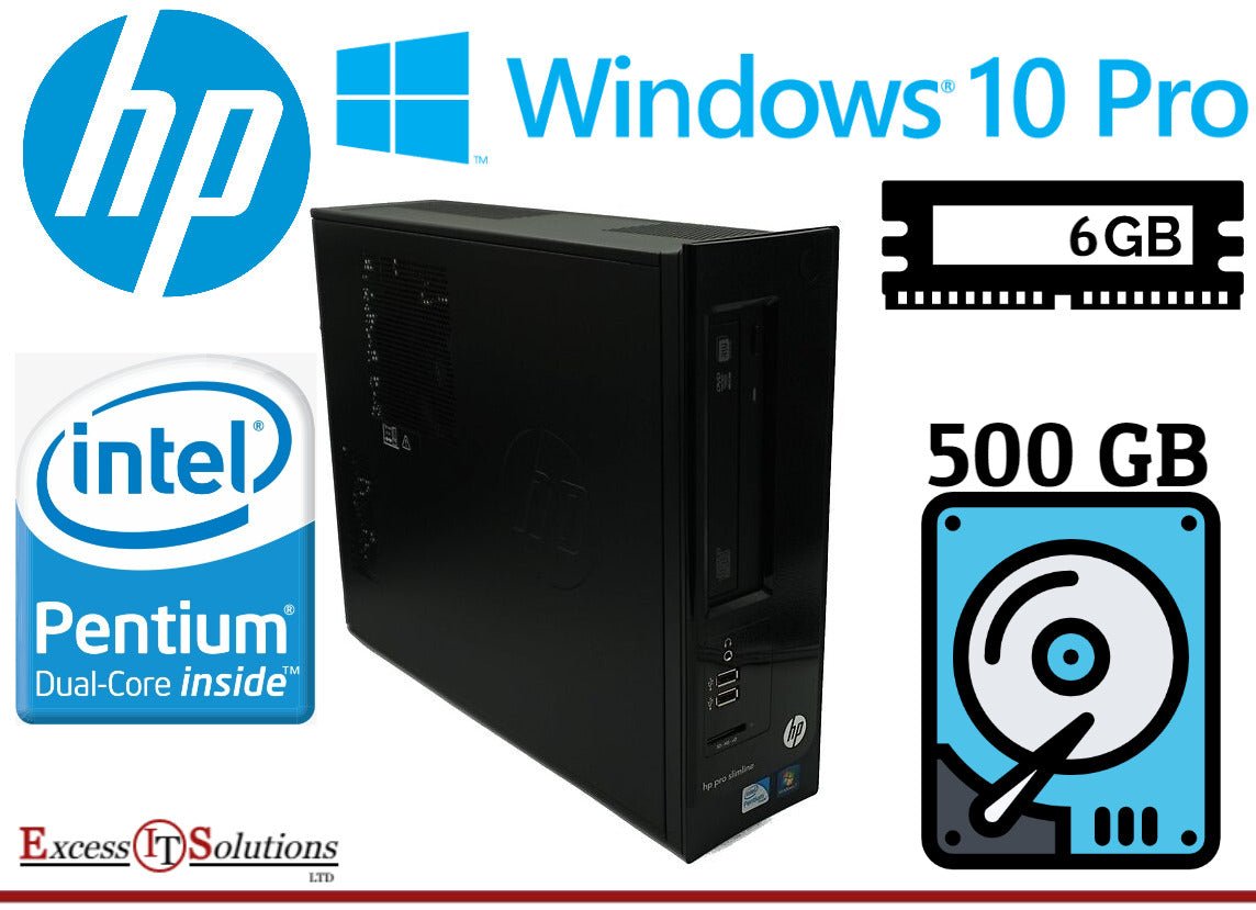 HP Pro 3300 Intel Pentium G630 @2.7GHz 6GB RAM 500GB HDD Windows 10 Pro - Reboot Hub