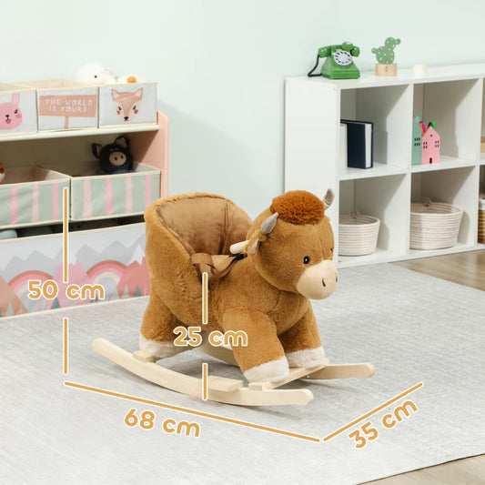 Baby Rocking Horse with Safety Belt-BROWN-330-196V00BN