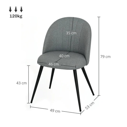 HOMCOM Dining Chairs Set of 2-GREY-83A-212V70GY