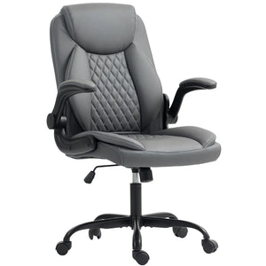 Faux Leather Office Chair-GREY 921-851V70CG