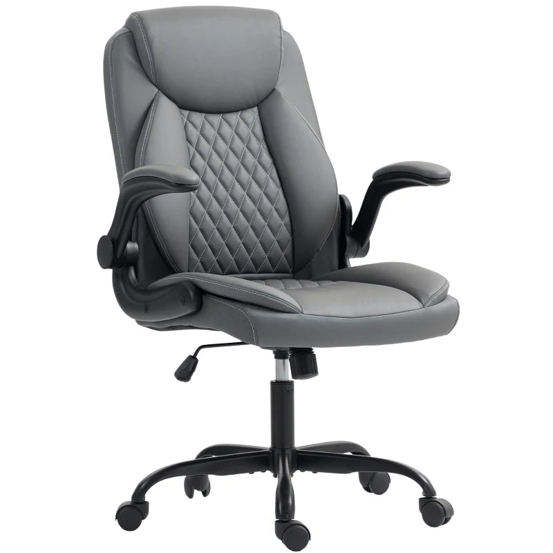 Faux Leather Office Chair-GREY 921-851V70CG