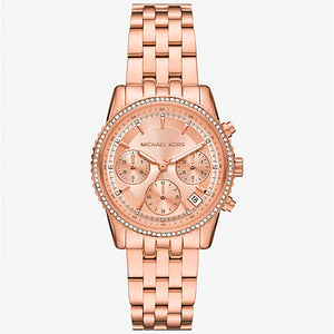 Michael Kors Mini Bryant Pavé Rose Gold-Tone Watch