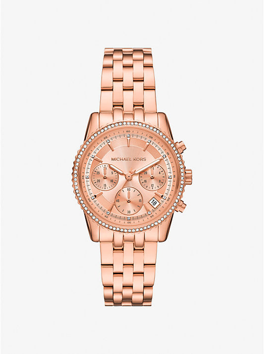 Michael Kors Mini Bryant Pavé Rose Gold-Tone Watch