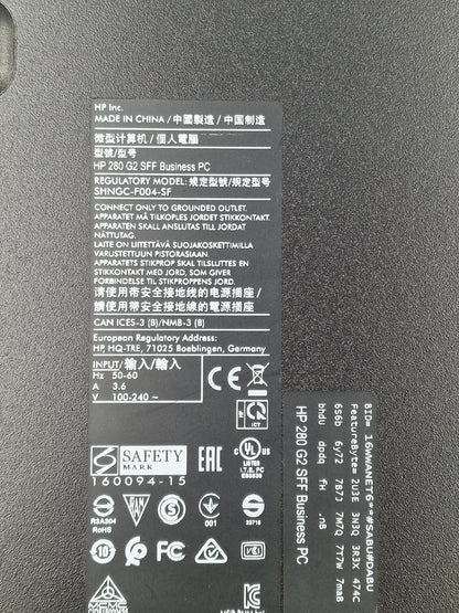 HP 280 G2 SFF Intel i5-6500 16GB RAM 240GB SSD Windows 11 Pro