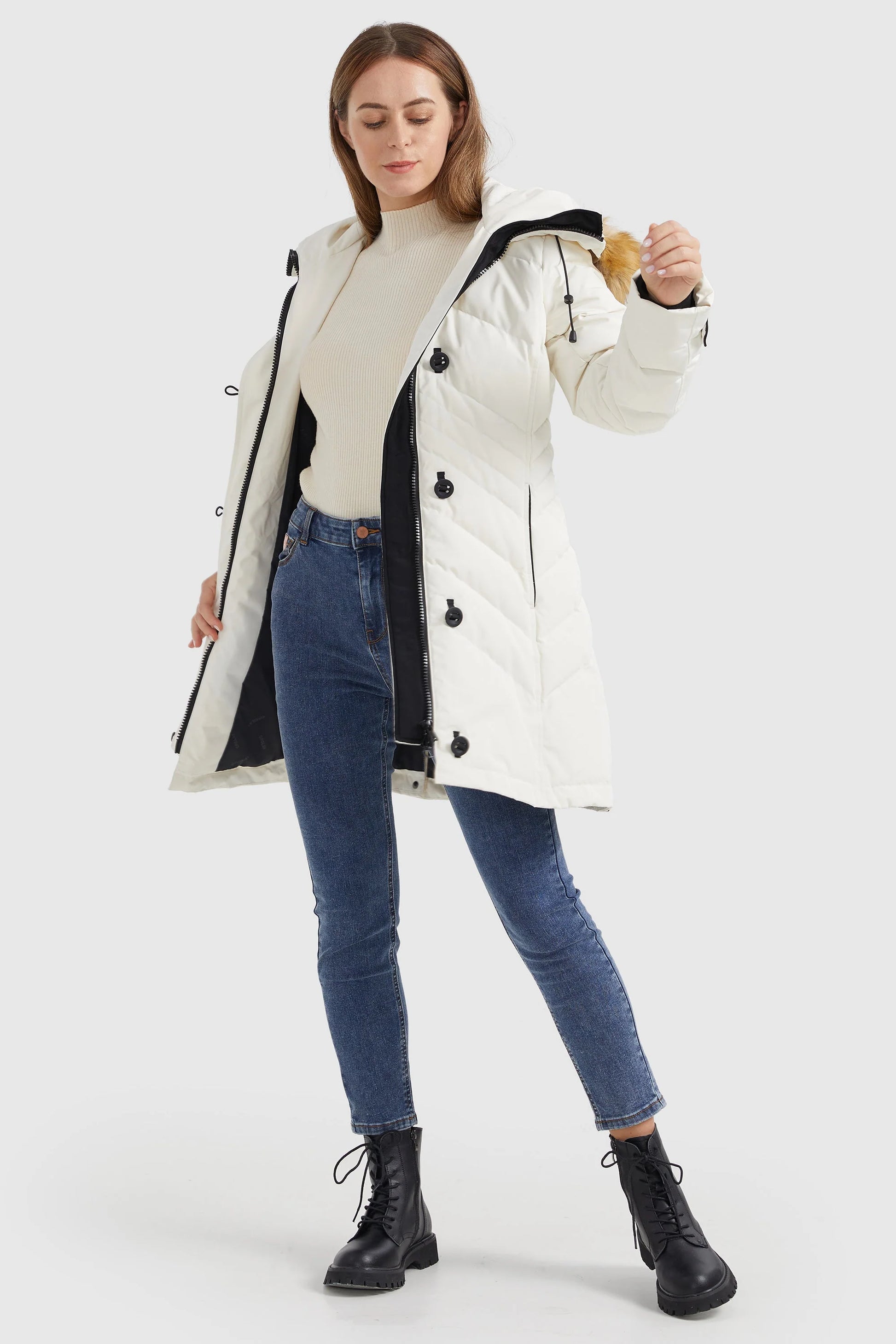 OROLAY Quilted Thickned Down Coat Medium Brand new