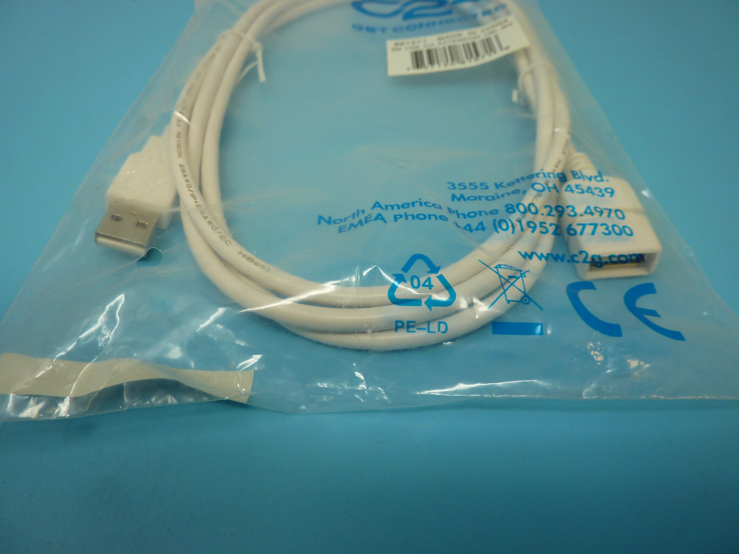 C2G/Cables to Go 19018 2m USB Extension Cable - USB 2.0 A Male to A Female White (6.6ft)