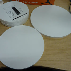 Electric Rotating Display Stand, 3 In 1 Adjustable Turntable With Remote, Max Load 22 Lbs-WHITE