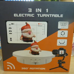 Electric Rotating Display Stand, 3 In 1 Adjustable Turntable With Remote, Max Load 22 Lbs-WHITE