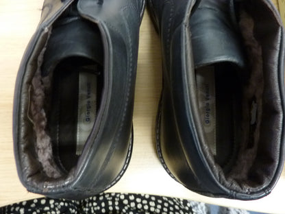 Giorgio Venuti Fur lined Chelsea Boots-BLACK-EU46/UK11