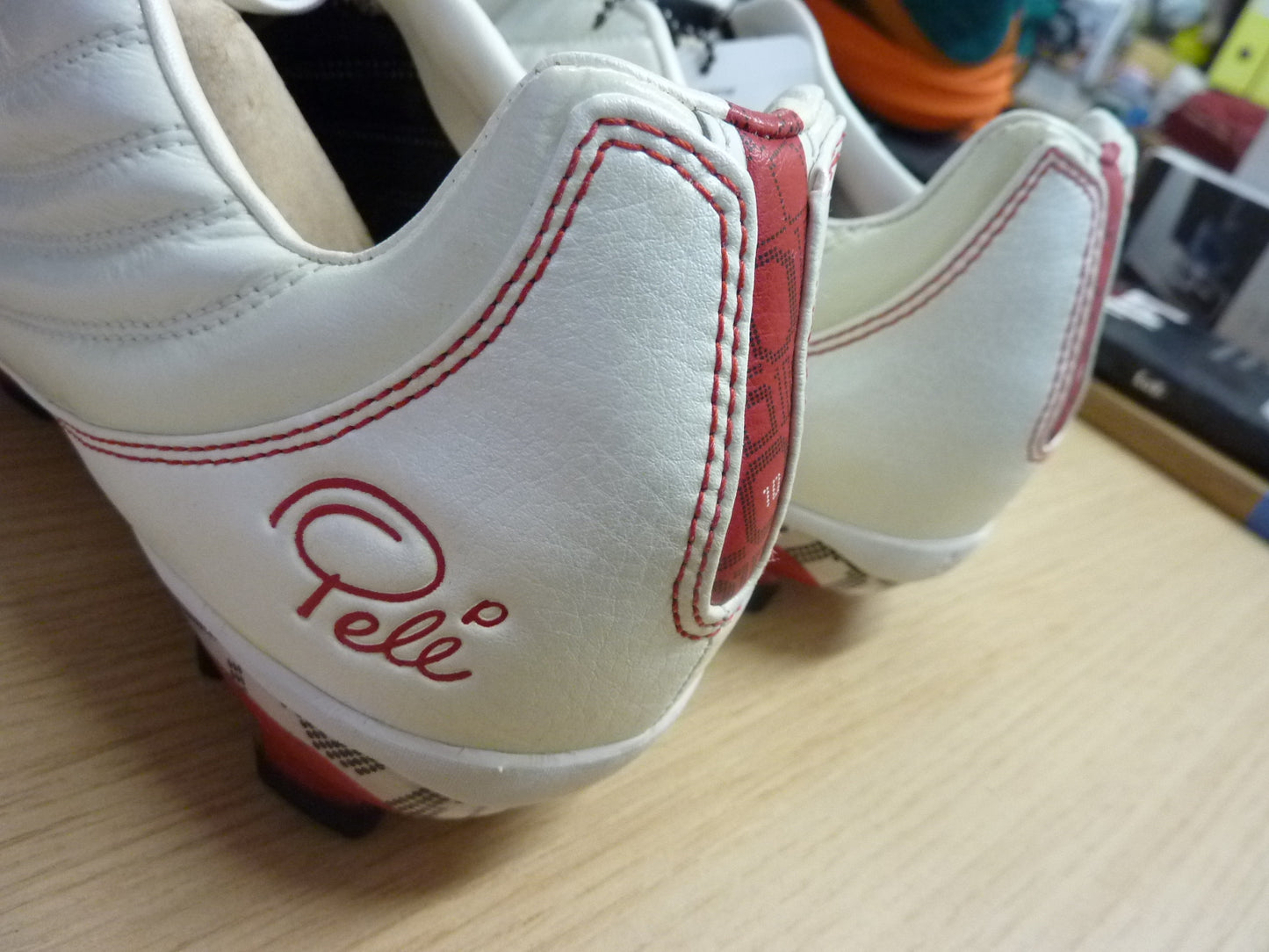 Pele Sports 1970 FG MS White Red Soccer Shoe-UK7