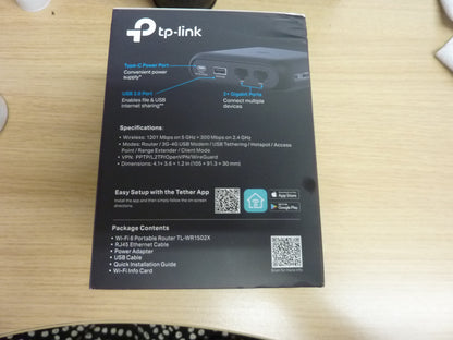 TP-Link TL-WR1502X AX1500 WiFi 6 Travel Router