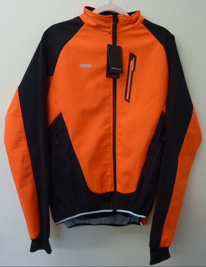 ARSUXEO Men's Winter Warm Cycling Jacket-ORANGE-XL