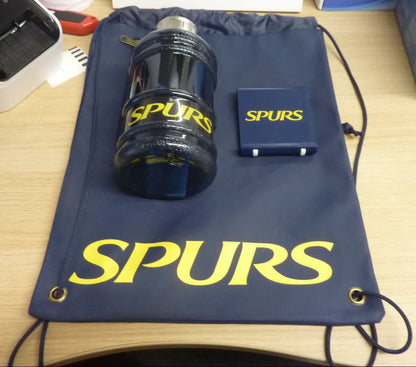 Tottenham Hotspur wash bag, water bottle and phone stand