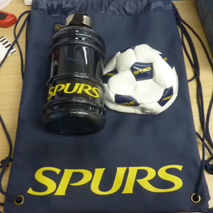 Tottenham Hotspurs wash bag & mini football