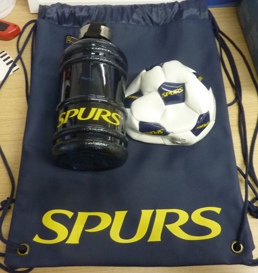 Tottenham Hotspurs wash bag & mini football