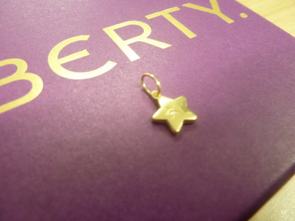 LIBERTY 9ct Gold Star Love Small Diamond Pendant