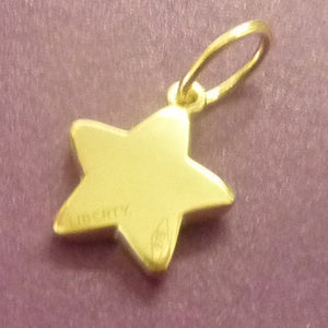 LIBERTY 9ct Gold Star Love Small Diamond Pendant