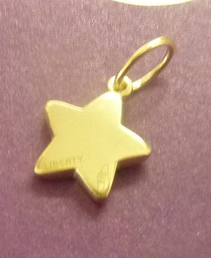 LIBERTY 9ct Gold Star Love Small Diamond Pendant