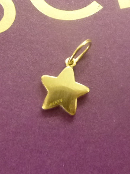 LIBERTY 9ct Gold Star Love Small Diamond Pendant