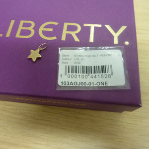 LIBERTY 9ct Gold Star Love Small Diamond Pendant